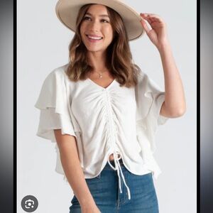 Lucca Ruffle Sleeve Top